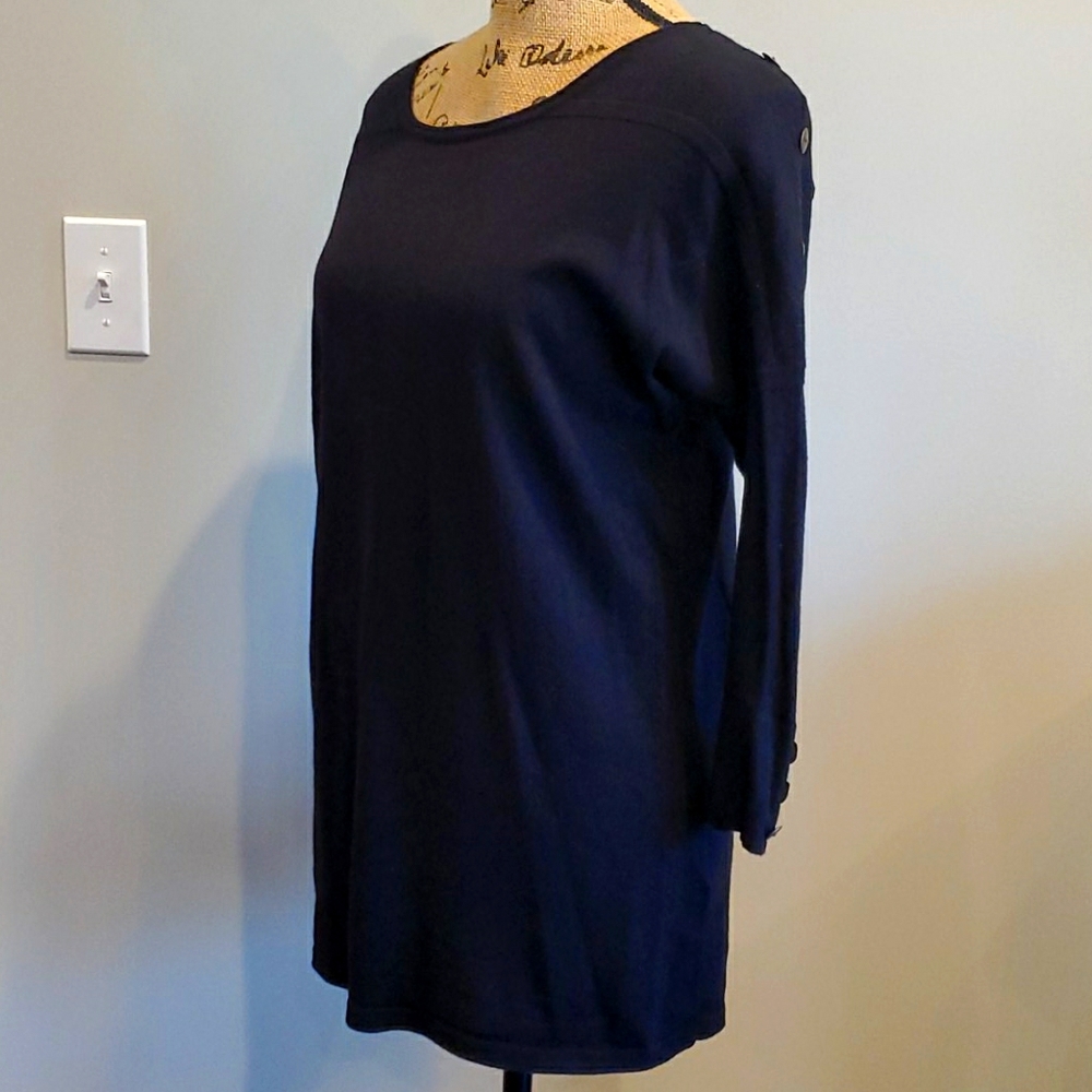 BUTTONS! Simply Noelle Black Sweater Size S/M
